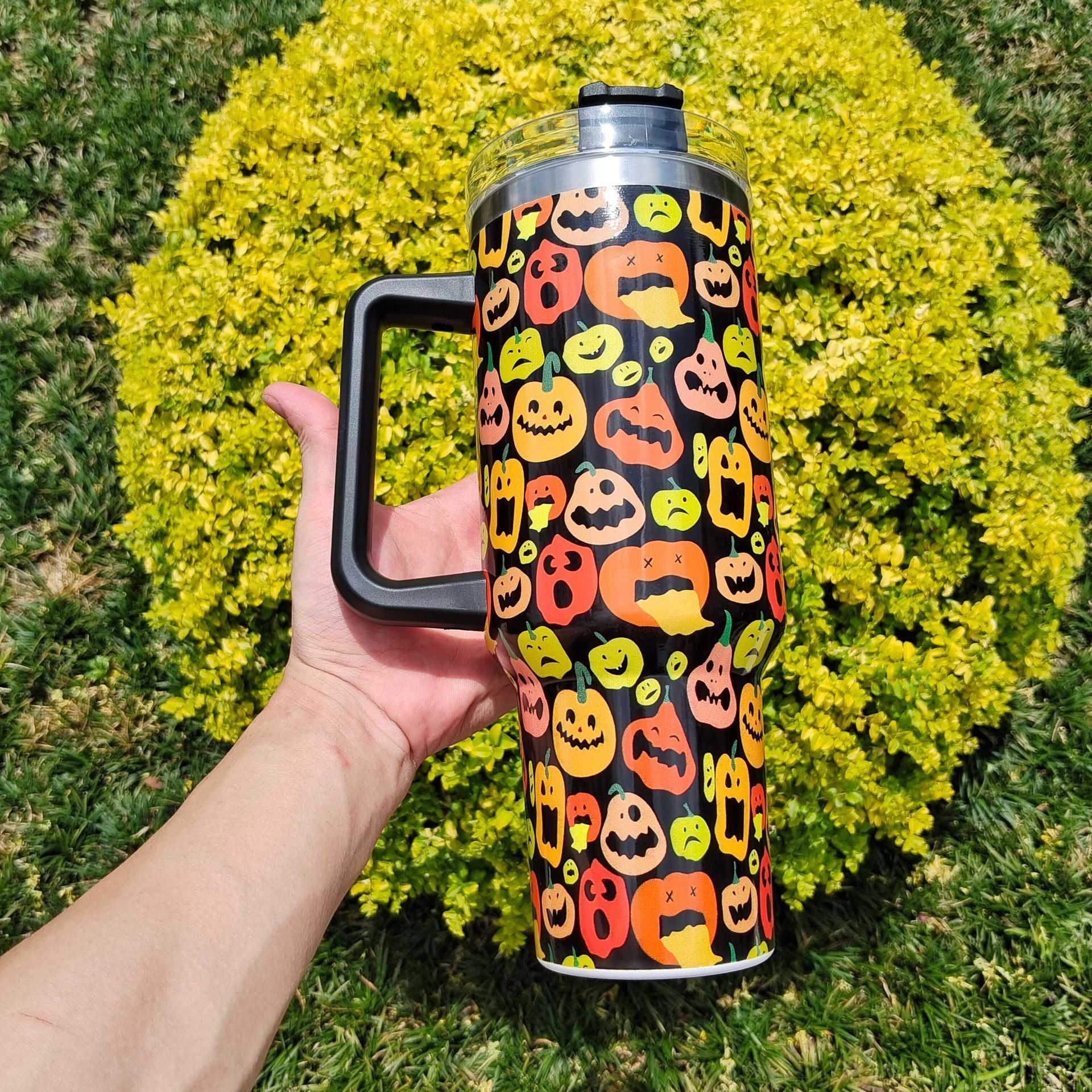 Wholesale Tumbler Halloween Sunflower Double Layer Stainless Steel Ice Bullies Cup